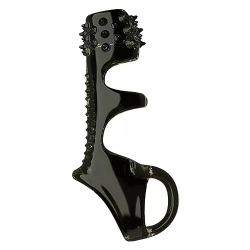 PRAQIA Anillo de Caucho Suave para Hombre Anillo de Bloqueo de Tiempo prolongado Liso Resistente al Agua Fuerte C09 (Negro2)