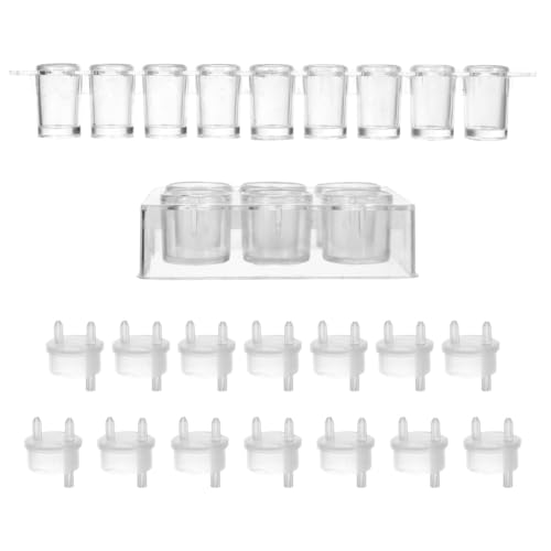 SHINEOFI Juego de 17 Piezas de Placa de Reacción Química de Plástico Duradero 6 y 9 Pocillos 15 Tapas Incluidas Placa Multiusos para Experimentos Científicos y Cultivo Celular