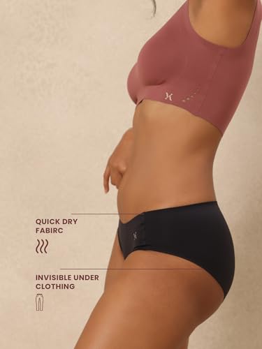 Image of Krvvy Breeze Hipster Underwear for Women | Seamless Mid Waist Panties with Super Stretchable Fabric | Odourless Ventilation | InvisiSoft Edges