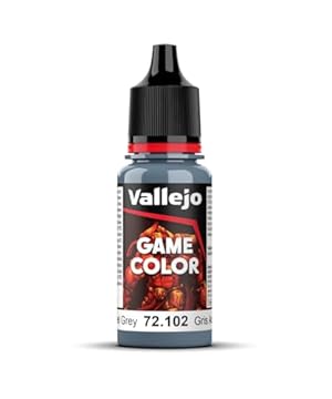 Vallejo Game Color Acrylic Paint, Steel Grey Matte Finish, Water-Based for Fantasy Figures and Wargames, 18 ml Dropper Bottle