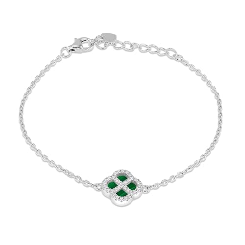 Bracelet trèfle Tuscany Silver en argent fin rhodié et pierres précieuses