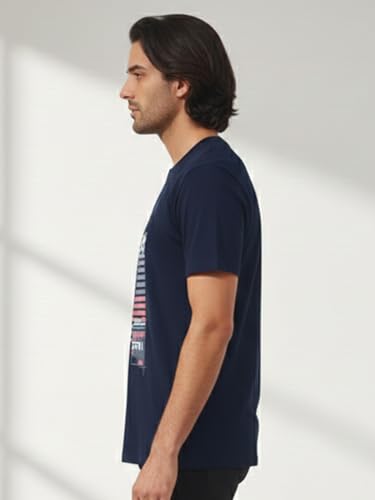 Image of Dollar Men's Pack of 1 Printed Non Zipper Round Neck T-Shirt