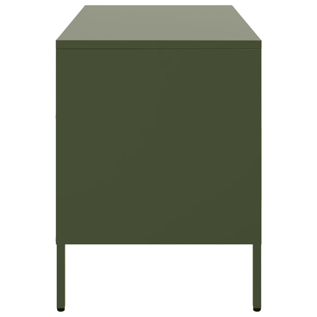 Szafki pod telewizor 2 szt. oliwkowa zieleń konsola do telewizora do sypialni gabinetu 68 x 39 x 50,5 cm stal