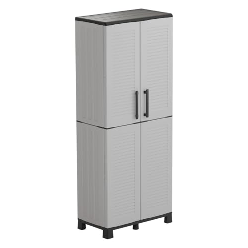 Armoire de rangement garage et buanderie meuble haut gris 169 cm