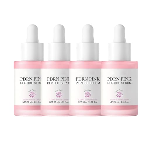 Sérum Pink Glow con péptidos de ADN de salmón, suero facial coreano para aclarar la piel para mujeres, tratamiento hidratante hidratante, mejora desigual (4 unidades)