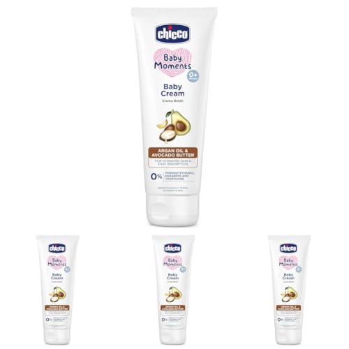 Image of Chicco Baby Moments Baby Cream for Babies with Argan Oil & Avocado Butter, 100g| Natural Ingredients for Hydrated Skin | Dermatologically Tested | Phenoxyethanol, Parabens & Lauryl sulphates free