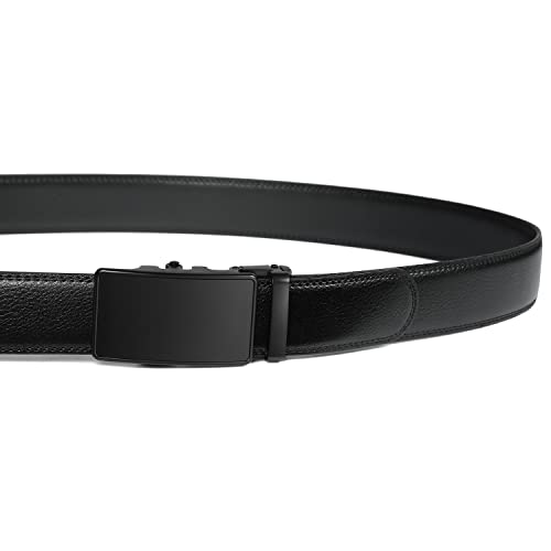 Image of Founders & C Men's Ratchet Belt 1 3 /8 inch,Leather Dress Belt Adjustable with Click Sliding Buckle Trim to Exact Fit
