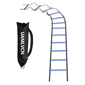 UAMLVCN Sport Agility Ladder 6rungs/8rungs/10rungs /12rungs/14rungs/16rungs/20rungs Soccer Training with Equipment Bag…