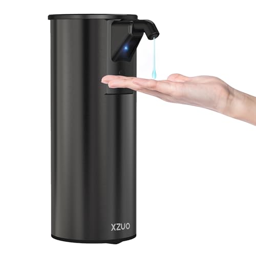Image of Automatic Soap Dispenser Touchless 11.8oz /350ml Four-Level Adjustable Dispenser Volume，Stainless Steel Material,Battery Powered for Wide Compatibility in Kitchen, Bathroom, Hotel & Office(Black)