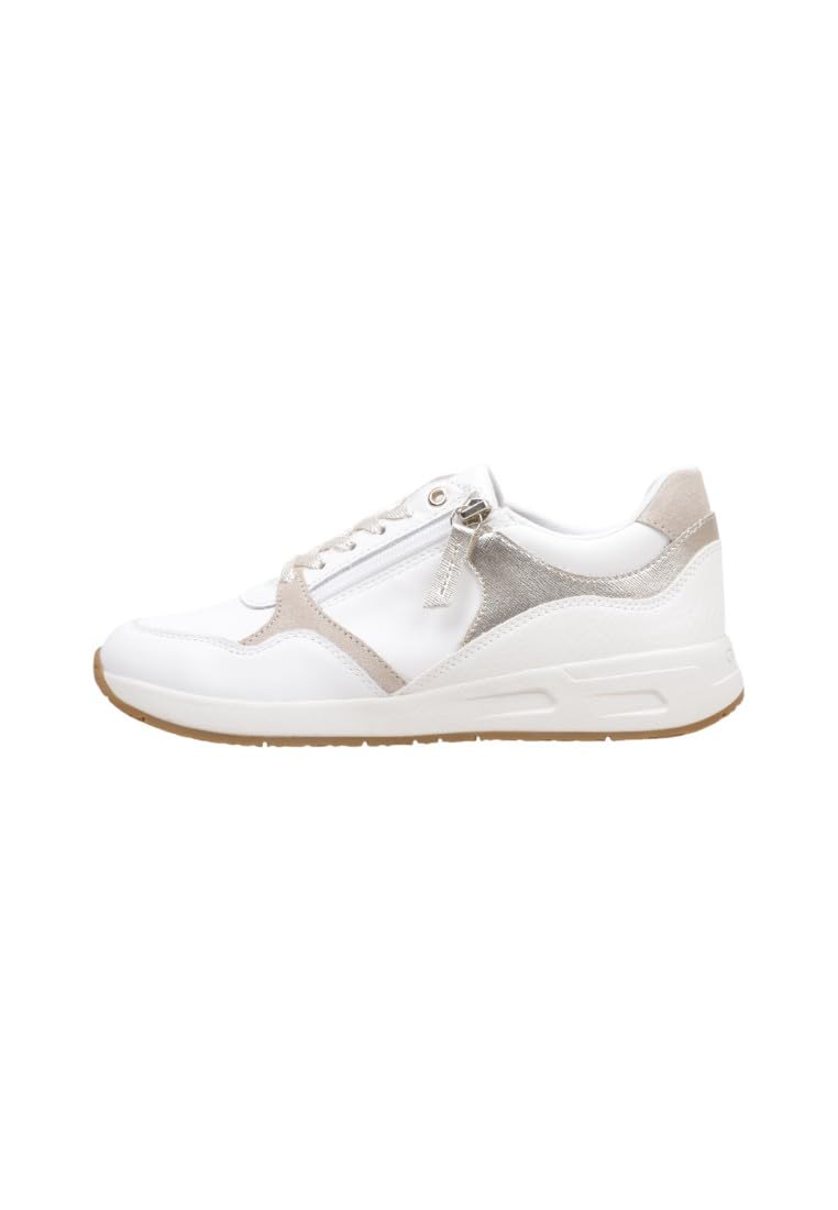 Geox Women's D BULMYA Trainers, White, 39 EU, White, 6 UK