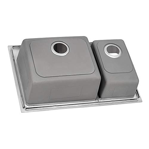 Ruvati-33-x-22-inch-Drop-in-Topmount-Kitchen-Sink-16-Gauge-Stainless-Steel-3070-Double-Bowl-Kitchen-Sink-with-Brushed-Finish-hides-scratches-Easy-to-Clean-Drop-in-kitchen-Sink-RVM5176 Ruvati 33 x 22 inch Drop in Topmount Kitchen Sink 16 Gauge Stainless Steel 3070 Double Bowl Kitchen Sink with Brushed Finish hides scratches Easy to Clean Drop in kitchen Sink RVM5176