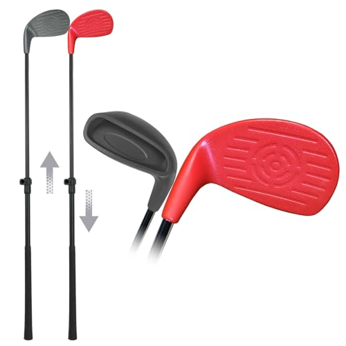 KOFULL Golf Clubs with Extendable Shaft 2 Packs– Backyard Outdoor Golf Club with Oversize Club Head for Golf Game with Buckets – Length Adjustable for Family – Right-Handed Training 21