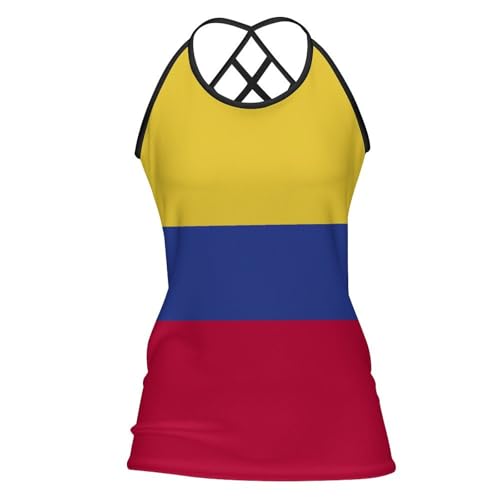 TAIZIYEAH Colombia Flag V-neck Pleated T-shirt Casual for Women Spring Summer Party Clothes