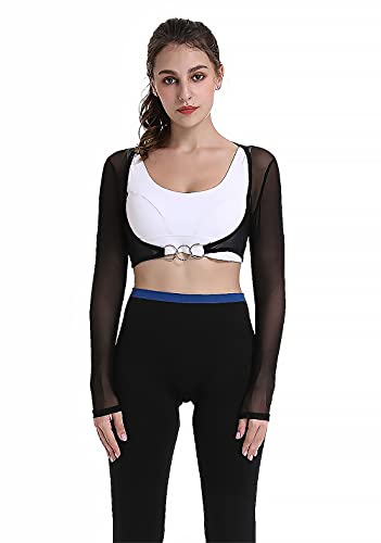 Women Mesh Crop Top Sheer Open Front Shrug See Through Fishnet Cover Ups with Buckle2