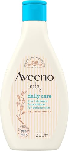 Aveeno Baby Daily Care 2-in-1 Shampoo and Conditioner, With Natural Oat Extract, nourish baby’s fine hair and scalp, without drying, Suitable for Toddlers & Kids, 250ml