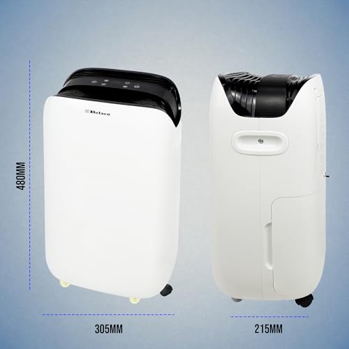Belaco 18L/Day Dehumidifier, Portable Dehumidifiers for Home, Digital Humidity Display, Compressor Dehumidifier for Damp, Moisture Remover for Home, 24H Timer, Dehumidifiers for Drying Clothes - Image 9