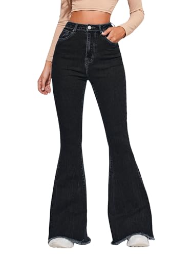 Image of Glossia Bell Bottom Jeans for Women | Stretchable High Waist Flared Denim | Bootcut Butt Lifting Fit | Leg Lengthening | Plus Size 26-38