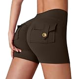 Nidddiv Pantaloncini da corsa da donna con tasca per cellulare, pantaloncini da corsa Scrunch Butt Lifting Gym Training Shorts High Waist Sweatpants senza cuciture push up corti sportivi per