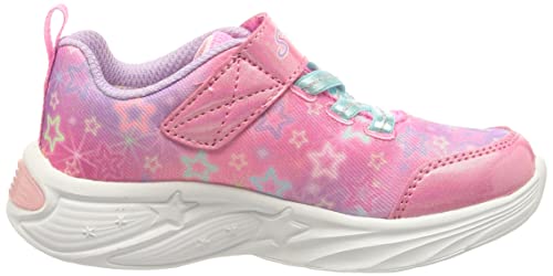 Skechers Star Sparks Sneaker, Pink Mesh/Multi Trim, 4 UK Child