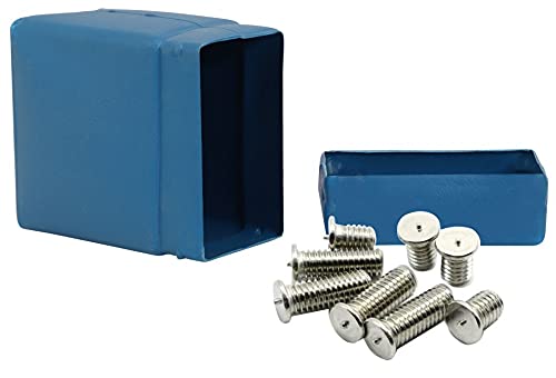 Image of Rely⇒VP INDUSTRIES (Pcs-50) M6x20 mm Spot Weld Stud Screw with Pointed Mild Steel Copper Plating | Matric Thread Weld Stud