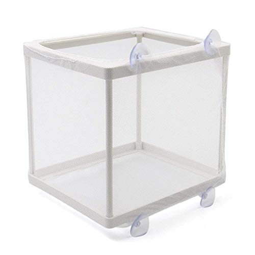 Image of COMOK Fish Hatchery Breeder Box Aquarium Separation Net Nylon Incubator Mesh Fish Breeding Tanks Isolation Box White Square 20PCS