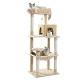 PETEPELA 56.3 Inches Cat Tree for Indoor Cats Multi-Level Cat Tower with Sisal Covered Scratching...