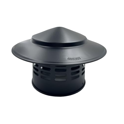 Yuqim Tappo rotondo nero per camino con tappo a cono in acciaio inox, copertura antipioggia per esterni