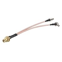 Futheda SMA Buchse auf Dual TS9 Stecker Adapter Kabel 15cm 4G LTE WiFi Antennen Verlängerungs Kabel Kompatibel mit 4G LTE Wireless Router Mobile WiFi Hotspot MiFi USB Modem Aircard