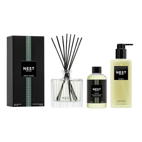 NEST New York Reed Diffuser, Reed Diffuser Liquid Refill & Liquid Soap - Bamboo