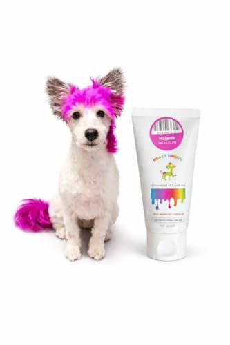 Crazy Liberty Permanent Pet Hair Dye for Dogs and Horses (Magenta) – Professional Grooming Color Gel, for Creative Groomers, 2.8 Fl Oz