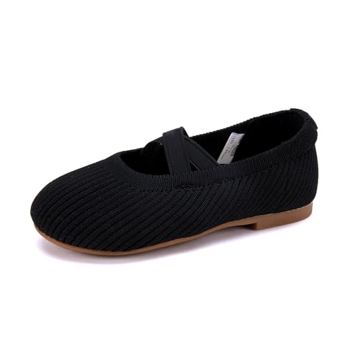 BMCiTYBM Toddler Girl Ballet Flats Comfortable Knit Casual Dressy Shoes for Girl Party School Shoes
