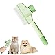 Selbstreinigender Haustier Flohkamm Fellpflegebürste, Cat Hair Brush with Release Button, Fellpflegebürste für Katzen und Hunde,Katzen Hundebürste zum Massieren und Reinigen von Haaren (Green)