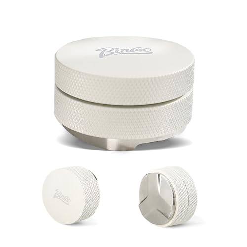 Espresso Distributor,Coffee Distributor Tool 58mm,Adjustable Depth Espresso Leveler,304 Stainless Steel 3 Blade base (White 58mm)