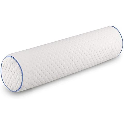 look envy Bolster Neck Roll Pillow Support Back Cushion Cervical Memory Foam Pillows Relieve Pain Round Core Removable Cover (47*13cm) Cover