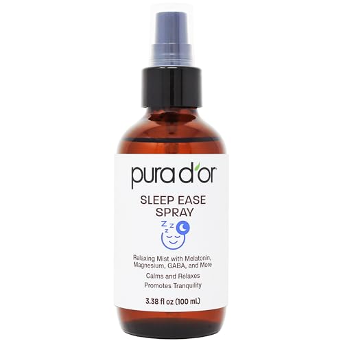PURA D'OR 3.38 Oz Sleep Ease Spray – Relaxing Mist with Botanical Extracts – Infused with Melatonin, Magnesium & GABA – Supports Tranquility & Relaxation - image 1