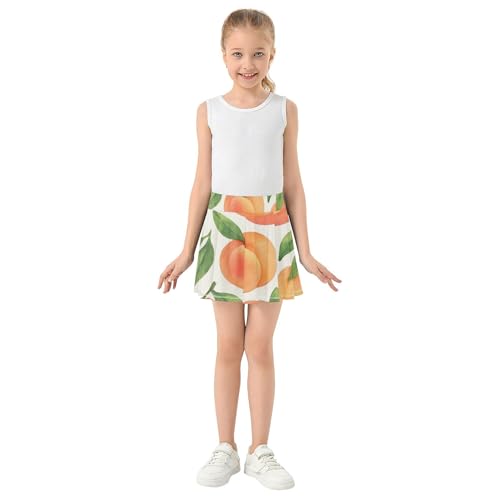 Joisal Athletic Shorts for Girls Skorts Skirts with Shorts Cartoon Little Girl Fruits Peach Pink 3t3