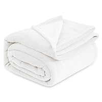 Bedsure Fleece Blanket King Size - Soft Cosy Fluffy Throw Blankets for Bed, Warm Large Throws for Audlts, Ivory, 270x230 cm