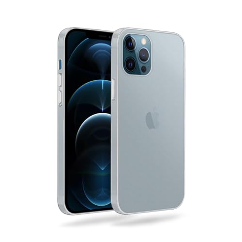 Image of Amazon Brand - Solimo Frosted | Translucent | Ultra Thin | Flexible | Anti Scratch | Slim Fit | Soft Back Cover for Apple iPhone 12 Pro - Frosted White