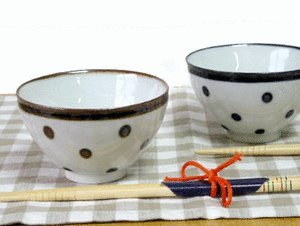 Amazon | ご飯 茶碗 紺 水玉 ドット 飯碗 国産 食洗機対応 レンジ対応