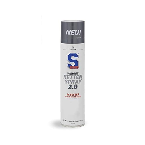 Dr. Wack - S100 Weißes Kettenspray 2.0 400 ml I Premium Motorrad-Kettenöl für noch weniger Reibung & Verschleiß & S100…