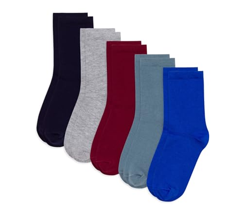 5 paia di calzini in cotone tinta unita bambino