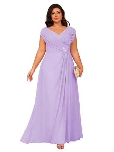 Image of Clothfun Simple V Neck Mother of The Bride Dresses Lace Appliques Chiffon Sleeveless Mother of The Groom Dress CYN014