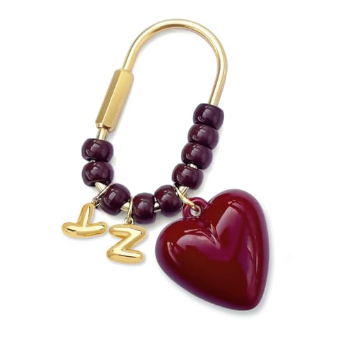 SanQuan Beaded Bag charms Purse Charms for Handbag, Cute Bubble Initial Letter Keychains for Women