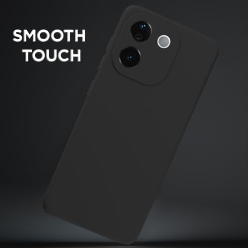 Image of Outlouders Back Cover for Vivo T3 Pro 5G / iQOO Z9s Pro 5G | Camera Protection | Durable Soft Matte Silicone Bumper Case (Black)