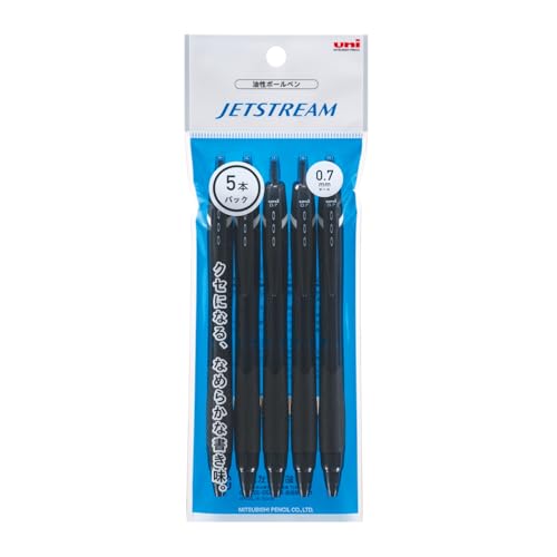 Amazon | 三菱鉛筆 油性ボールペン ジェットストリーム 5本 0.7 黒
