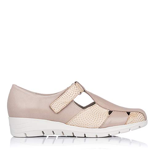 PITILLOS 2003 Sandalia Cerrada Piel Velcro Mujer Crema 36
