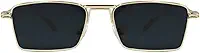 Óculos de Sol Retangular Premium Vintage Retro Metal Fino Blogueira UV400 Unisex Feminino Masculino - Modelo Lux - Cacife Brand
