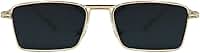 Óculos de Sol Retangular Premium Vintage Retro Metal Fino Blogueira UV400 Unisex Feminino Masculino - Modelo Lux - Cacife Brand