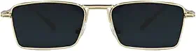 Óculos de Sol Retangular Premium Vintage Retro Metal Fino Blogueira UV400 Unisex Feminino Masculino - Modelo Lux - Cacife Brand