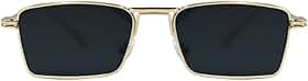 Óculos de Sol Retangular Premium Vintage Retro Metal Fino Blogueira UV400 Unisex Feminino Masculino - Modelo Lux - Cacife Brand